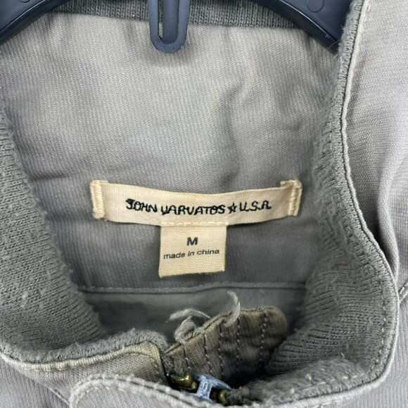 John Varvatos USA Jacket Men's Sz M Brown Gray Full Zipper 4 Pockets Ribbed Hem - Picture 10 of 12